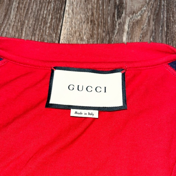 Gucci Interlocking G Web Print Distressed T-Shirt - Picture 4 of 10